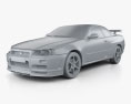 Nissan Skyline R34 GT-R coupe 1999 3d model clay render