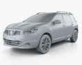 Nissan Qashqai+2 2014 3D модель clay render