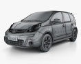Nissan Note 2013 3Dモデル wire render