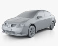 Nissan Sentra 2012 3d model clay render
