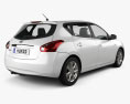 Nissan Tiida 2015 3D-Modell Rückansicht