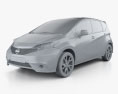 Nissan Note Dynamic 2016 3D-Modell clay render