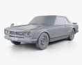 Nissan Skyline (C10) GT-R Coupe 2000 3D-Modell clay render