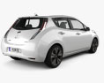 Nissan Leaf 2016 3D 모델  back view