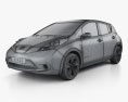 Nissan Leaf 2016 3D 모델  wire render