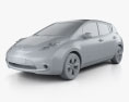 Nissan Leaf 2016 3D-Modell clay render