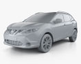 Nissan Qashqai 2017 3D模型 clay render