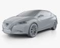 Nissan Lannia 2014 3d model clay render