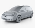 Nissan Quest 2009 3D 모델  clay render
