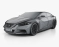 Nissan Sport Седан з детальним інтер'єром 2014 3D модель wire render