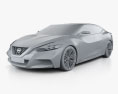 Nissan Sport sedan mit Innenraum 2014 3D-Modell clay render
