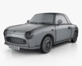 Nissan Figaro 1991 3Dモデル wire render