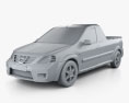 Nissan NP200 2015 3d model clay render