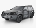 Nissan X-Trail 2004 3D-Modell wire render