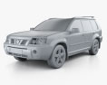 Nissan X-Trail 2004 3D模型 clay render