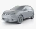 Nissan Qashqai with HQ interior and engine 2017 3d model clay render