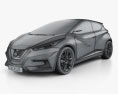Nissan Sway 2015 3D 모델  wire render