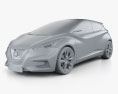 Nissan Sway 2015 3D-Modell clay render