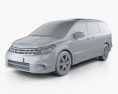Nissan Presage 2009 3D 모델  clay render