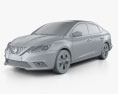 Nissan Sentra SL 인테리어 가 있는 2019 3D 모델  clay render