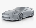 Nissan GT-R 2020 3D-Modell clay render