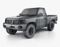 Nissan Patrol pickup 2019 3D-Modell wire render