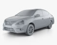 Nissan Versa Sense з детальним інтер'єром 2018 3D модель clay render