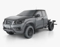 Nissan Navara King Cab Chassis 2018 3Dモデル wire render