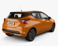 Nissan Micra 2019 3D 모델  back view