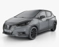 Nissan Micra 2019 3D模型 wire render