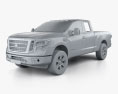 Nissan Titan King Cab SV 2020 3D模型 clay render