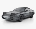 Nissan 180SX 1994 3D 모델  wire render
