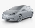 Nissan Leaf 2021 3D 모델  clay render