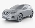Nissan Qashqai 2020 3d model clay render