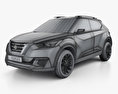 Nissan Kicks 概念 HQインテリアと 2014 3Dモデル wire render