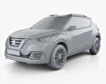 Nissan Kicks 컨셉트 카 인테리어 가 있는 2014 3D 모델  clay render