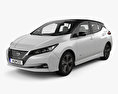 Nissan Leaf с детальным интерьером 2021 3D модель