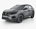Nissan Qashqai with HQ interior 2020 3d model wire render