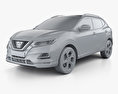 Nissan Qashqai with HQ interior 2020 3d model clay render