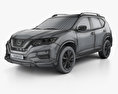 Nissan X-Trail 2020 3D模型 wire render