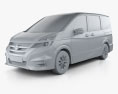 Nissan Serena Highway Star HQインテリアと 2020 3Dモデル clay render