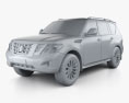 Nissan Patrol CIS-spec with HQ interior 2017 3d model clay render