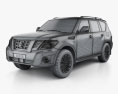 Nissan Patrol AE-spec mit Innenraum 2017 3D-Modell wire render