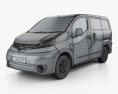Nissan NV200 combi with HQ interior 2014 3d model wire render