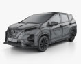 Nissan Livina 2014 3D 모델  wire render
