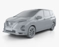 Nissan Livina 2014 3D модель clay render