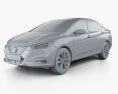 Nissan Versa SR sedan 2022 3D-Modell clay render