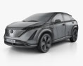 Nissan Ariya 컨셉트 카 2021 3D 모델  wire render