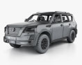 Nissan Patrol Ti L HQインテリアと 2023 3Dモデル wire render