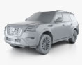 Nissan Armada 2024 3D-Modell clay render